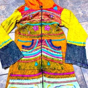 NEW Advance Apparel Inc. Patchwork Jacket Full Zip  Hoodie Size M/L